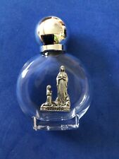 Rare HOLY WATER Glass Bottle Vial Our Lady Of LOURDES Italy Metal Healing EMPTY picture