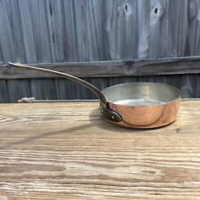 French Vintage  Copper Sauteuse Sauce Pan Beveled 25 cm  2.25 mm NEW TIN picture