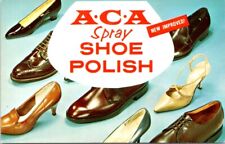 A.C.A. Spray SHOE Polish, Mid Century ADVERTISING Chrome Postcard picture