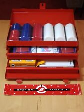 New Vintage SNAP-ON Tools Party Box Poker Chips Set Deck Cards Dice Cribbage picture