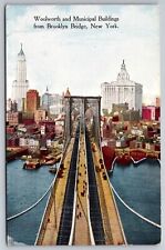 eStampsNet - Brooklyn Bridge Woolworth and Municipal Buildings Postcard picture