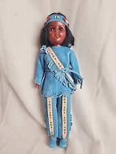 Native American Indian Doll W Arrow VTG Suede & Beads Sleepy Eyes Priority picture