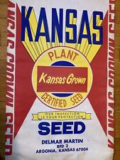 VERY RARE KANSAS Grown Seed Sack Delmar Martin Argonia Kansas Certified Seed picture