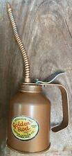 Minty Old Vintage OIL CAN Lubricant Applicator Flex Spout GOLDEN ROD Graphics picture