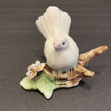 Vtg Capodimonte Mini Dove Porcelain White Bird Pink Flowers Branch Figurine picture