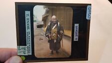 Colored Glass Magic Lantern Slide GUW CHINA CHINESE JAPAN PRIEST IN THE STREET picture