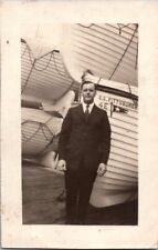 c1910 S.S. Pittsburgh Man Standing On Dock Boat PA RPPC Real Photo Postcard picture