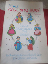 Red Farm NIB Vintage KIM'S COLORING BOOK - DOLLS FROM AROUND THE WORLD - 1940's picture