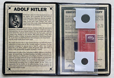 World War II CERTIFIED Two German Coins 1,10 Rp & 10 Reichsmark Bill & Stamp picture