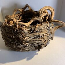 Vintage Artisan Sculptural Grapevine Basket~Spectacular Basket Art~Winding Vines picture