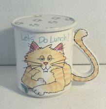 Vintage 1989 Kitty “Let’s Do Lunch” Mug Mount Clemens Pottery Made In Japan picture