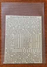 Baltimore Orioles vs Brooklyn Bridegrooms 1889 Baseball Box Score April 22 picture