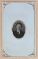 Antique Tintype Young Man Portrait Photograph In Period Mat picture