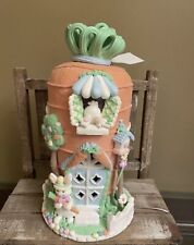 EASTER Clay Lighted Bunny Crarrot Gingerbread House Cottage NEW picture