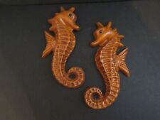 RARE Vintage Pair of Chalkware Sea Horses Wall Hangings, Very Cool picture