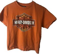 Harley-Davidson Youth T Shirt Large Orange With Logo picture