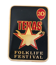 Vintage 20th Texas FolkLife Festival Enamel Lapel Hat Pin picture