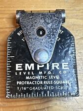 Rare Empire Level Mfg. Co. Protractor Rule Square Magnetic, 1/16