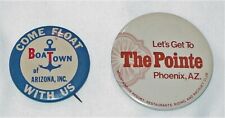 2 RARE VINTAGE 1950's TO EARLY 70's ARIZONA TRAVEL PROMOTION BUTTONS picture