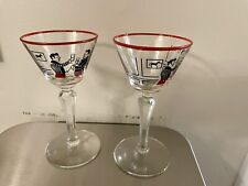 Vintage 1940’s-1950s Libbey Pickwick  Cordial Cocktail Glasses - Set of 2 MCM picture