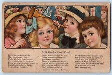 Newton Iowa IA Postcard Our Rally Day Song Childrens 1916 Posted Antique picture