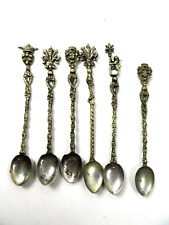 Vintage Italian Silver Plated Demitasse Souvenir Ornate Spoons Stamped Italy 7