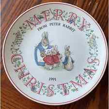 Collectible Wedgwood Merry Christmas Peter Rabbit Plate 1991 VGC picture