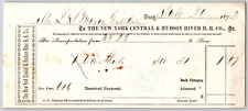 New York Central and Hudson River Railroad 1872 Freight Receipt to Troy - Scarce picture