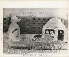 1964 Press Photo Snow sculptures at Doctor Martin Luther College in New Ulm, MN picture