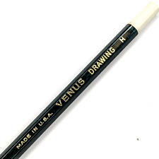 Vintage Venus H Unsharpened Drawing Pencil White Plastic Ferrule Green USA G36 picture