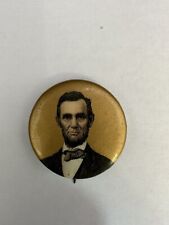 Antique 1909 Abraham Lincoln Early Celluloid Pin/ Pinback Portrait Button picture