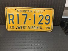 1974 WEST VIRGINIA LICENSE PLATE ...... (R17 129) picture