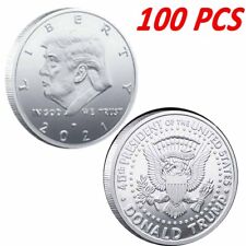 100PCS 2021 Silver Coin US Commemorative Liberty Collectibles Donald Trump picture