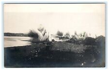 Large Explosion In Water Early RPPC Real Photo Postcard picture
