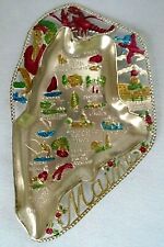 Vintage Maine Metal Map Trinket Dish Parksmith Corp picture