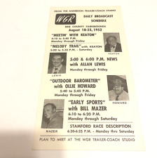 1952 ERIE COUNTY FAIR WGR DAILY BROADCAST SCHEDULE HAMBURG, NY picture