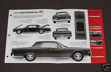 1961-1969 LINCOLN CONTINENTAL V8 Car SPEC SHEET BROCHURE PHOTO BOOKLET picture