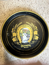 Vintage Olympia Beer It's The Water Good Luck Vintage Black Metal Tray 13