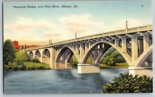 Albany, Georgia GA - Memorial Bridge over Flint River - Vintage Postcard picture