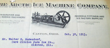 Oct.30 1913 Business Letterhead Letter Arctic Ice Machine Co. Canton Ohio picture