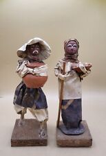 Vintage Paper Mache Folk Art Figurines, man and woman ~ Pair Made in Mexico picture