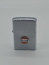 ZIPPO 1965 GULF OIL GAS ADVERTISING BRUSHED CHROME LIGHTER  picture