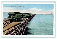 c1920s Train Locomotive, Lucin Cutoff Great Salt Lake Utah UT Postcard picture