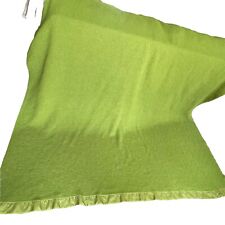 VTG 70s MCM Avocado GREEN Blanket w/Satin Trim Full Double Twin Pennys Acrylic picture