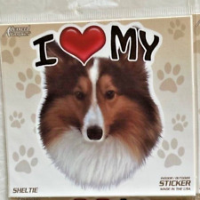 I Love My Sheltie Shetland Sheepdog Plastic Decal Sticker Indoor Outdoor 4