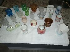 EUC 22 Vintage Toothpick Holders Germany Japan Carnival Crystal Glass Nipon x1 picture