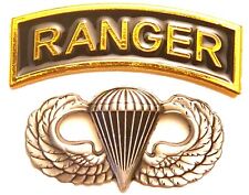 RANGER Basic Jump Wing Airborne Badge Parachutist Military US Army Pins SET picture