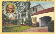 Residence of Alice Faye, Beverly Hills, CA Movie Star Home c1940s Postcard picture
