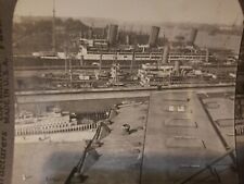 Stereoview Real Photo Great Ocean Liners At The Docks Hoboken New Jersey NJ Card picture