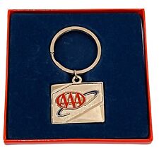 AAA Silver Tone Metal Keychain Auto Club 25 Year Member KEY HOLDER  With Box picture